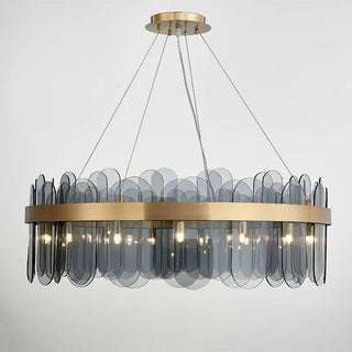 Elend - Patterend Glass Gold Hanging Ceiling Chandelier