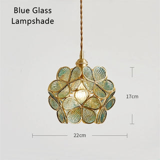 Madrid - Tiffany Glass Nordic Flower Copper Hanging  Pendant Light Fixture