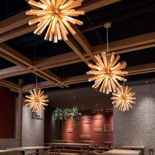 Beck - Wooden Creative Sputnik Lamp Farmhouse Pendant Light
