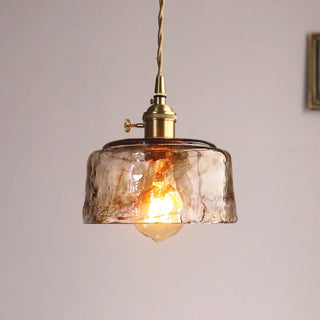 Jovana - Retro Brass Stained Glass Hanging Lamp