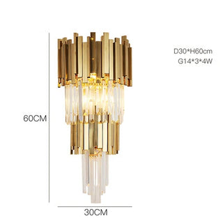 Claire- Modern Gold Stainless Steel Crystal Round Chandelier