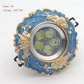 Sentosa - Art Deco Resin Turquoise Gold Garland Led Downlights