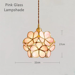 Madrid - Tiffany Glass Nordic Flower Copper Hanging  Pendant Light Fixture