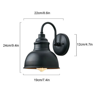 Dovar - Outdoor Round Fixed Curved Arm Downlight Wall Light