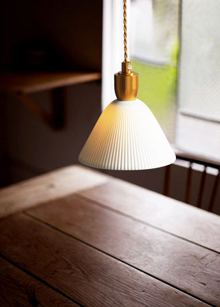 Cannes - Ceramic Resin White Gold Hanging Pendant Ceiling Light
