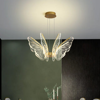 Tebessa - Gold LED Butterfly Wings Hanging Chandelier