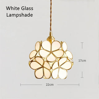 Madrid - Tiffany Glass Nordic Flower Copper Hanging  Pendant Light Fixture
