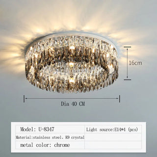Alpine - Silver Round Coloured Hanging Glass Recessed Ceiling Light Chandelier