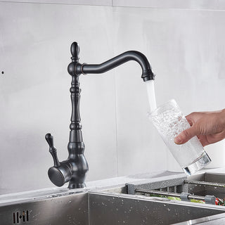 Saundra - Rotatable Antique Single Handle Hot & Cold Mixer Kitchen Tap