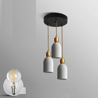 Cannes - Ceramic Resin White Gold Hanging Pendant Ceiling Light