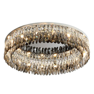 Alpine - Silver Round Coloured Hanging Glass Recessed Ceiling Light Chandelier