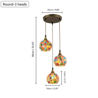 Cartaxo - Tiffany Handmade Color Mosaic Pendant Lamp