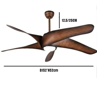 Piotr - 60inch Brown 5 Blade Ceiling Fan with Light