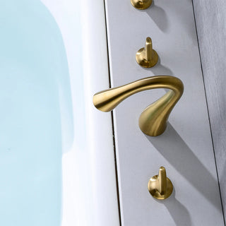 Cyprian - Modern 5 Piece Bathtub Filler Set with Pull Out Handheld Shower