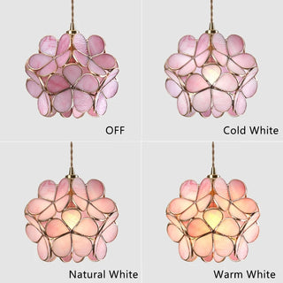 Madrid - Tiffany Glass Nordic Flower Copper Hanging  Pendant Light Fixture
