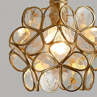 Madrid - Tiffany Glass Nordic Flower Copper Hanging  Pendant Light Fixture