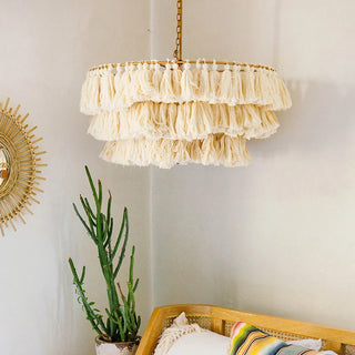 Cosimo- Tassel Layered Circular Hanging Chandelier