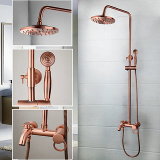 Balthazar - Modern/Vintage Copper Wall Mounted Shower Set Single Handle