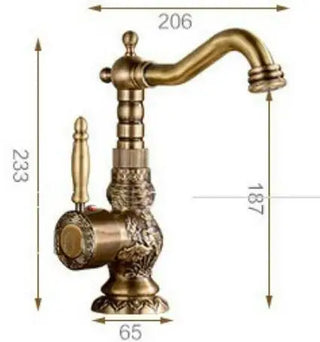 Mellisa - Antique Brass Rotating Single Lever Mixer Basin Tap