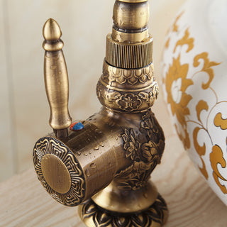 Mellisa - Antique Brass Rotating Single Lever Mixer Basin Tap