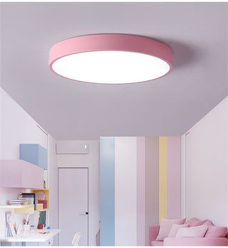 Elorza - Nordic Macaron Ultra Thin Wood Circular  LED Ceiling Lamp Creative Light Fixtures