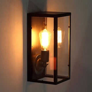 Conwae- Outdoor Retro Loft Glass Box Wall Lamp