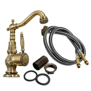Mellisa - Antique Brass Rotating Single Lever Mixer Basin Tap