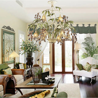 Thames - Modern Abstract Flower Leaf Vine Hanging Chandelier