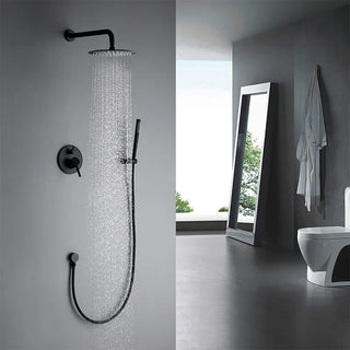 Nicoletta - Modern Brass 8" Rainfall Head Wall Mounted Shower Set