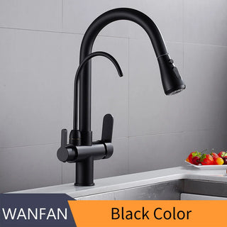 Cirillo - Solid Brass Pull Out Crane Deck Mounted Single Lever Kitchen Tap