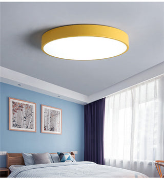 Elorza - Nordic Macaron Ultra Thin Wood Circular  LED Ceiling Lamp Creative Light Fixtures
