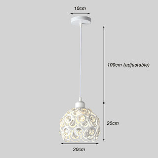 Cassi - Round Flower Hanging Crystal Pendant Ceiling Light