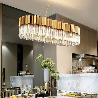 Claire- Modern Gold Stainless Steel Crystal Round Chandelier