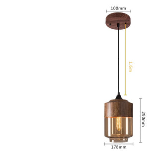 Sergei - Painted Wood Hanging Glass Ceiling Light