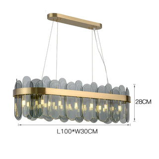Elend - Patterend Glass Gold Hanging Ceiling Chandelier