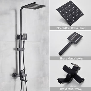 Gretel - Dual Handle Rain Shower Set with Wall Mounted Water Mixer