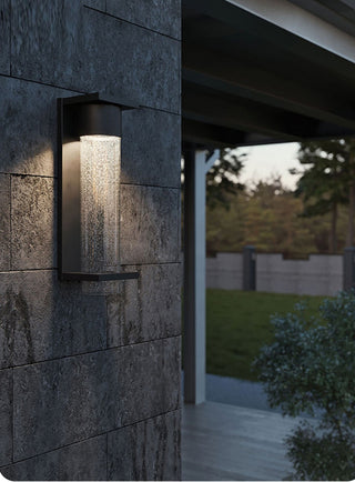 Kyrie - LED Modern Sparkle Tube Outdoor Black Wall Light