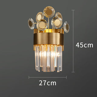 Louie - Modern Sconce Brushed Gold Crystal Wall Light Fixture