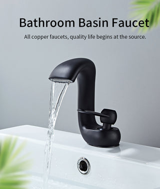 Lex - Curved Bathroom Single Lever Modern Mixer Basin Tap