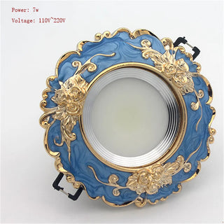 Sentosa - Art Deco Resin Turquoise Gold Garland Led Downlights