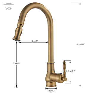 Denae - Brass Single Hole Single Lever Pull Out Kitchen Tap