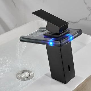 Fedor - Blue Modern LED Hot/Cold Waterfall Basin Tap