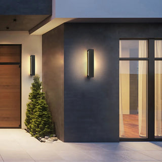 Owena - Rectangle Modern Outdoor Black Villa Lamp