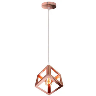 Maha - Modern Square Caged Metal Cube Pendant Hanging Ceiling Light