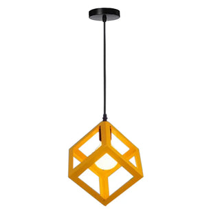 Maha - Modern Square Caged Metal Cube Pendant Hanging Ceiling Light