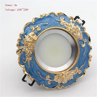 Sentosa - Art Deco Resin Turquoise Gold Garland Led Downlights