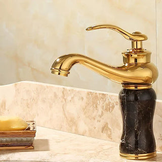 Tangela - Retro Basin Single Lever Gold Brass Mixer Tap