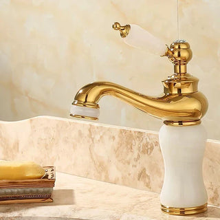 Tangela - Retro Basin Single Lever Gold Brass Mixer Tap