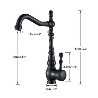 Saundra - Rotatable Antique Single Handle Hot & Cold Mixer Kitchen Tap