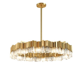 Claire- Modern Gold Stainless Steel Crystal Round Chandelier